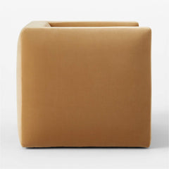Modern Velvet Lounge Chair Color - Camel