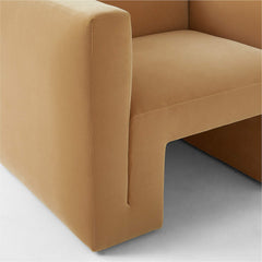 Modern Velvet Lounge Chair Color - Camel