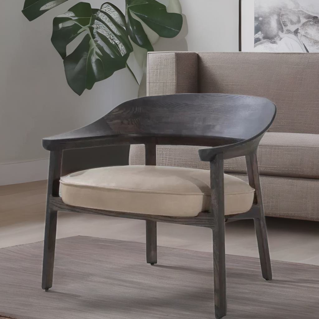 Modern Ash Easy Armchair With Cushion