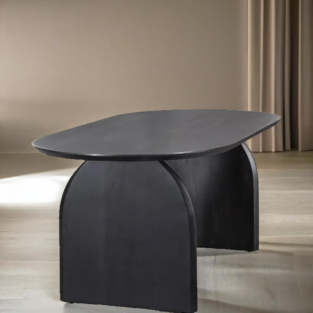 Luxury Solid Wood Curved Dining Table Set Rattan Chairs -4-seater-6-seater-all-sizes