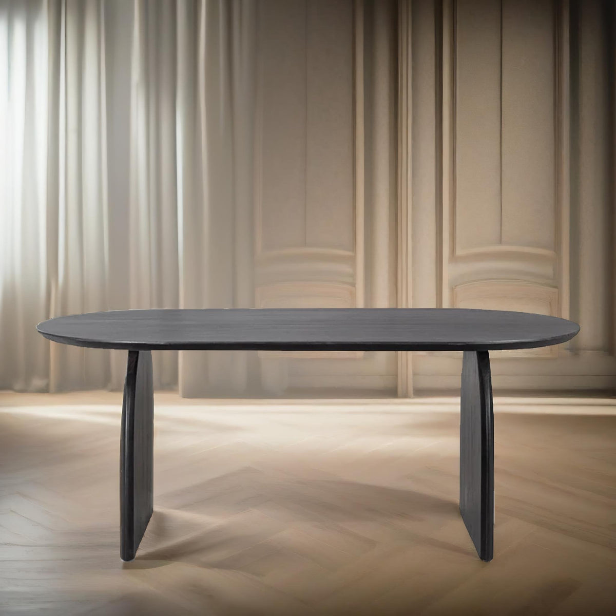 Luxury Solid Wood Curved Dining Table Set Rattan Chairs -4-seater-6-seater-all-sizes