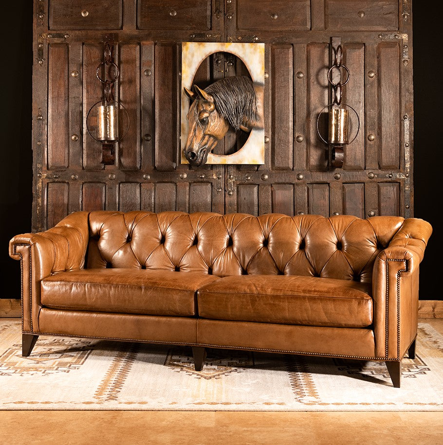 Indiana Buffalo Leather Chesterfield Sofa