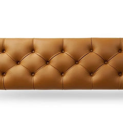Modern Tufted Upholstered Leather Bench