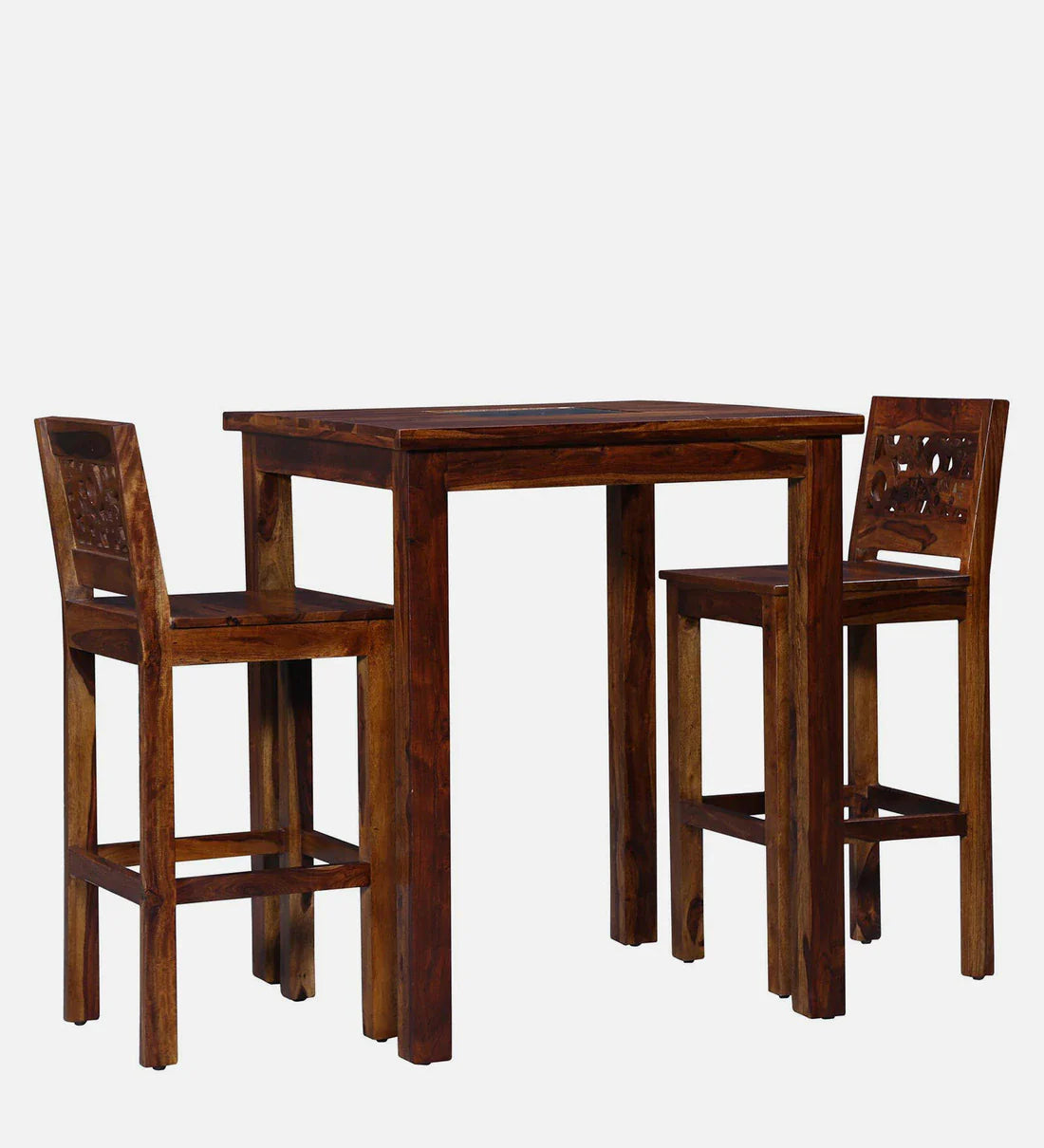 Wooden Bar Table Set With Set of 2 Chairs
