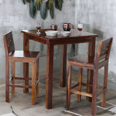 Wooden Bar Table Set With Set of 2 Chairs