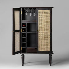 Petra Rattan Bar Cabinet