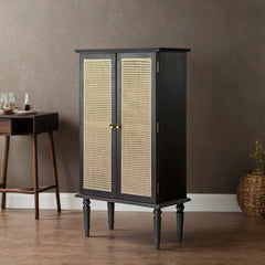 Petra Rattan Bar Cabinet