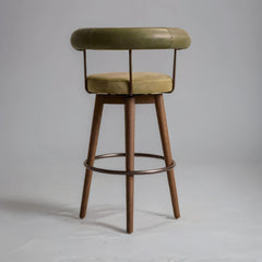 Andro Leather And Velvet Barstool