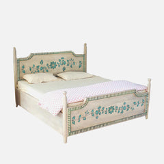 Jaipuri Hand Painted Solid Wood Bed – All Sizes