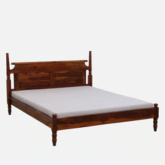 Rao Traditional Sheesham Wood Bed In Honey Finish- All Sizes