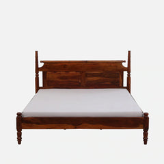 Rao Traditional Sheesham Wood Bed In Honey Finish- All Sizes
