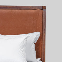 Classic Rattan Solid Wood Bed With Cane and Upholstery - All Sizes