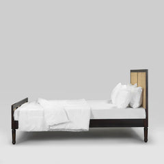 Classic Sheesham Wood Bed With Handwoven Cane - All Sizes