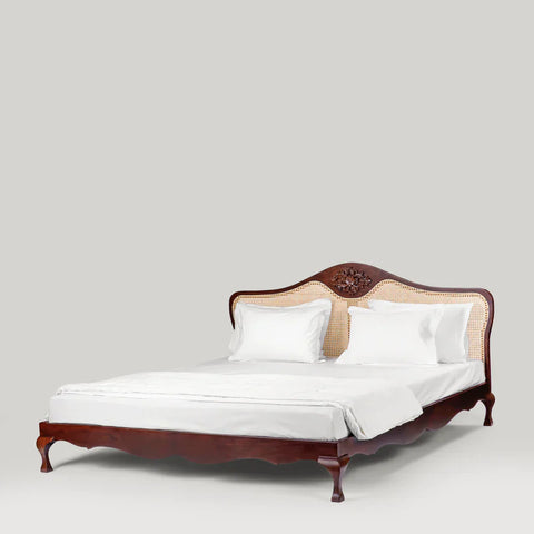 Rao Solid Sheesham Wood Rattan Bed - All Sizes