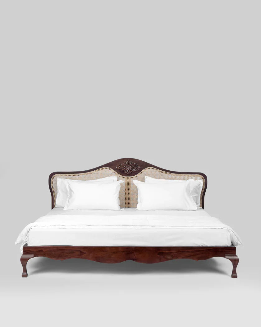 Rao Solid Sheesham Wood Rattan Bed - All Sizes