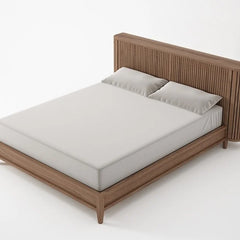 Juniper Designer Fluted Solid Wood Bed With Headboard Storage- All Sizes