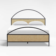 Antalya Modern Solid Wood Rattan Arch Bed - All Sizes