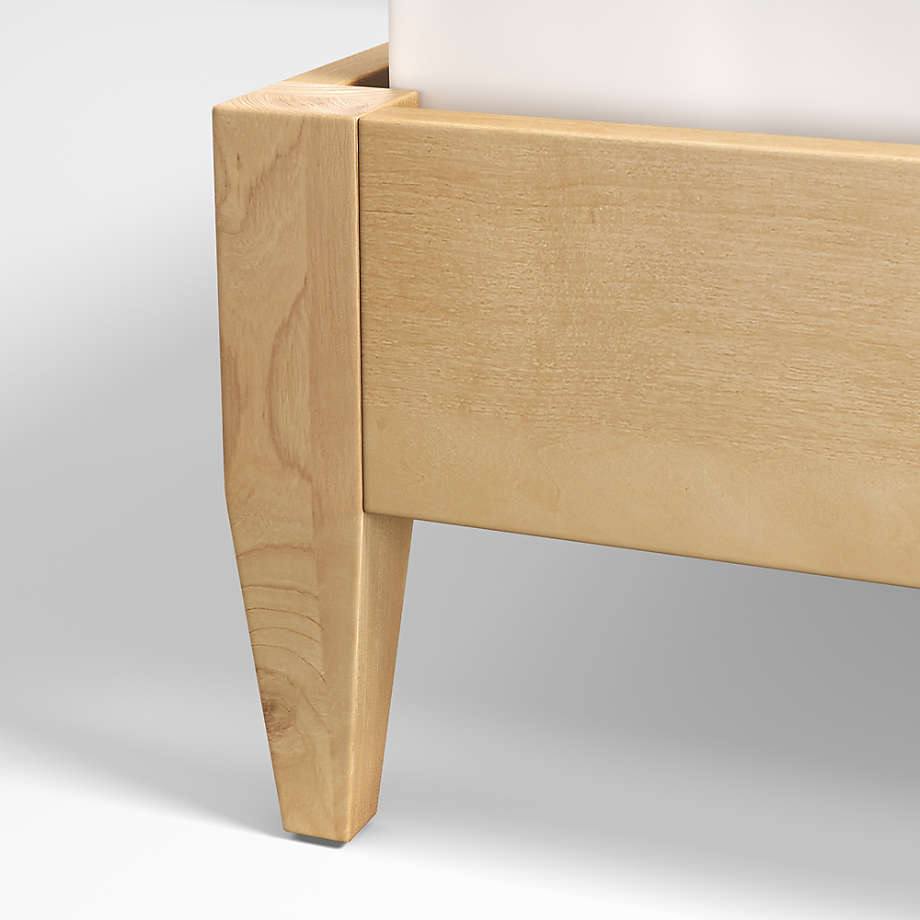 Niwar Solid Wood Bed With Handwoven Leather Headboard In Black - All Sizes