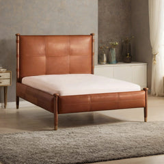 Puebla Leather Upholstered Bed - All Sizes