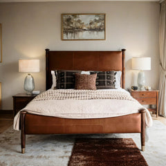 Puebla Leather Upholstered Bed - All Sizes