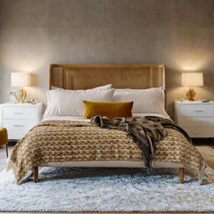 Aster Curved Headboard Rattan Bed- All Sizes