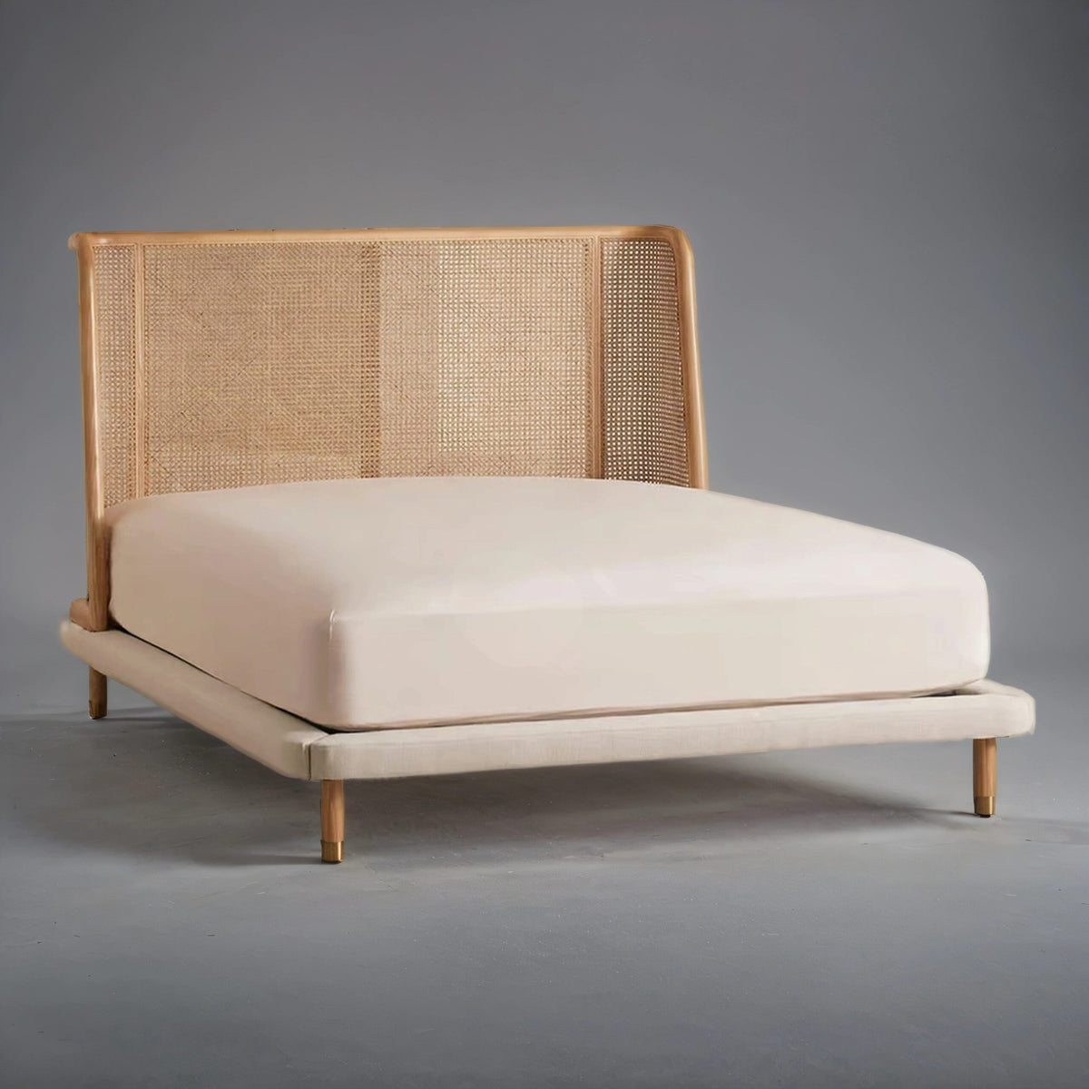 Aster Curved Headboard Rattan Bed- All Sizes