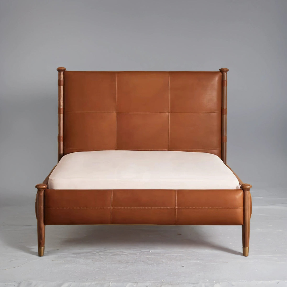 Puebla Leather Upholstered Bed - All Sizes
