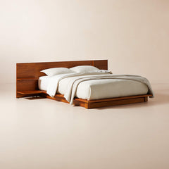 Iris Solid Acacia Wood Bed With Nightstands- All Sizes