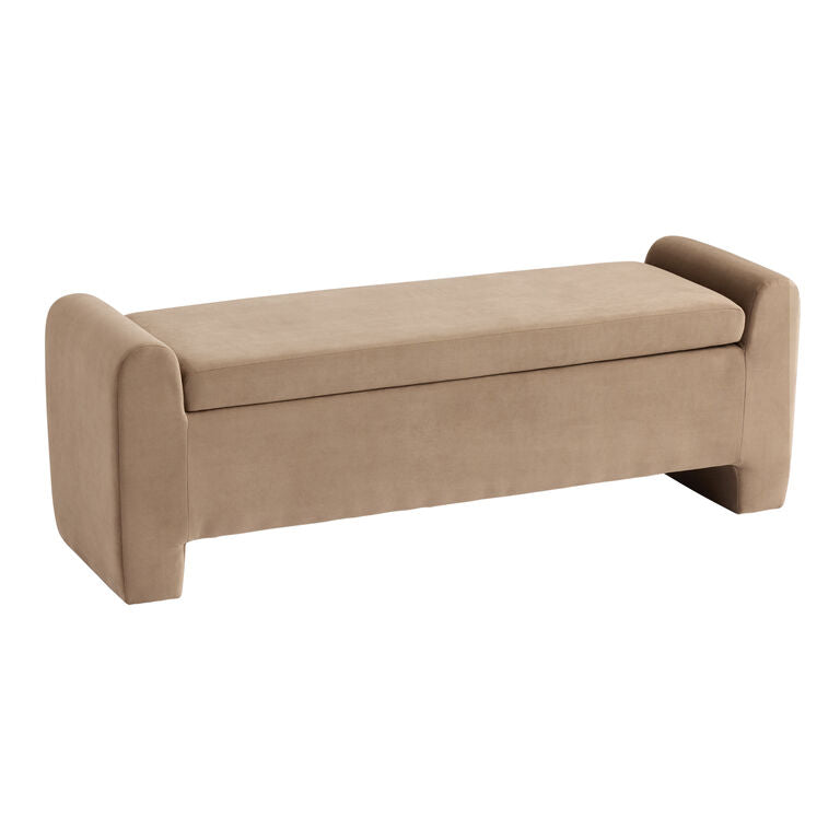 Luna Velvet Upholstered Storage Bench