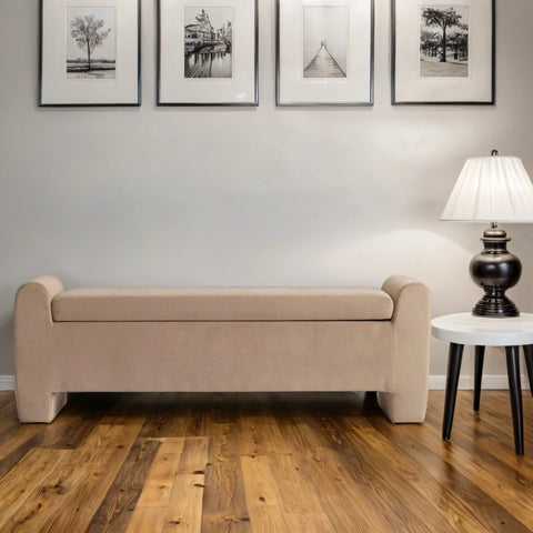 Luna Velvet Upholstered Storage Bench