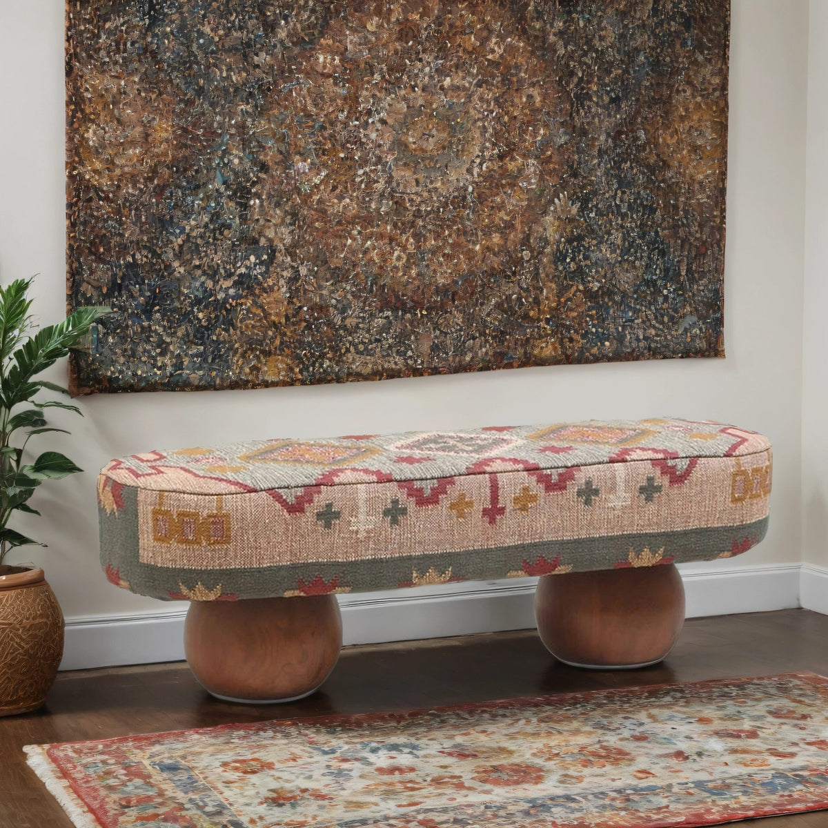 Amira Rounded Statement Upholstered Bench