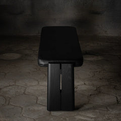 Viola Luxury Leather Upholstered Bench In Black