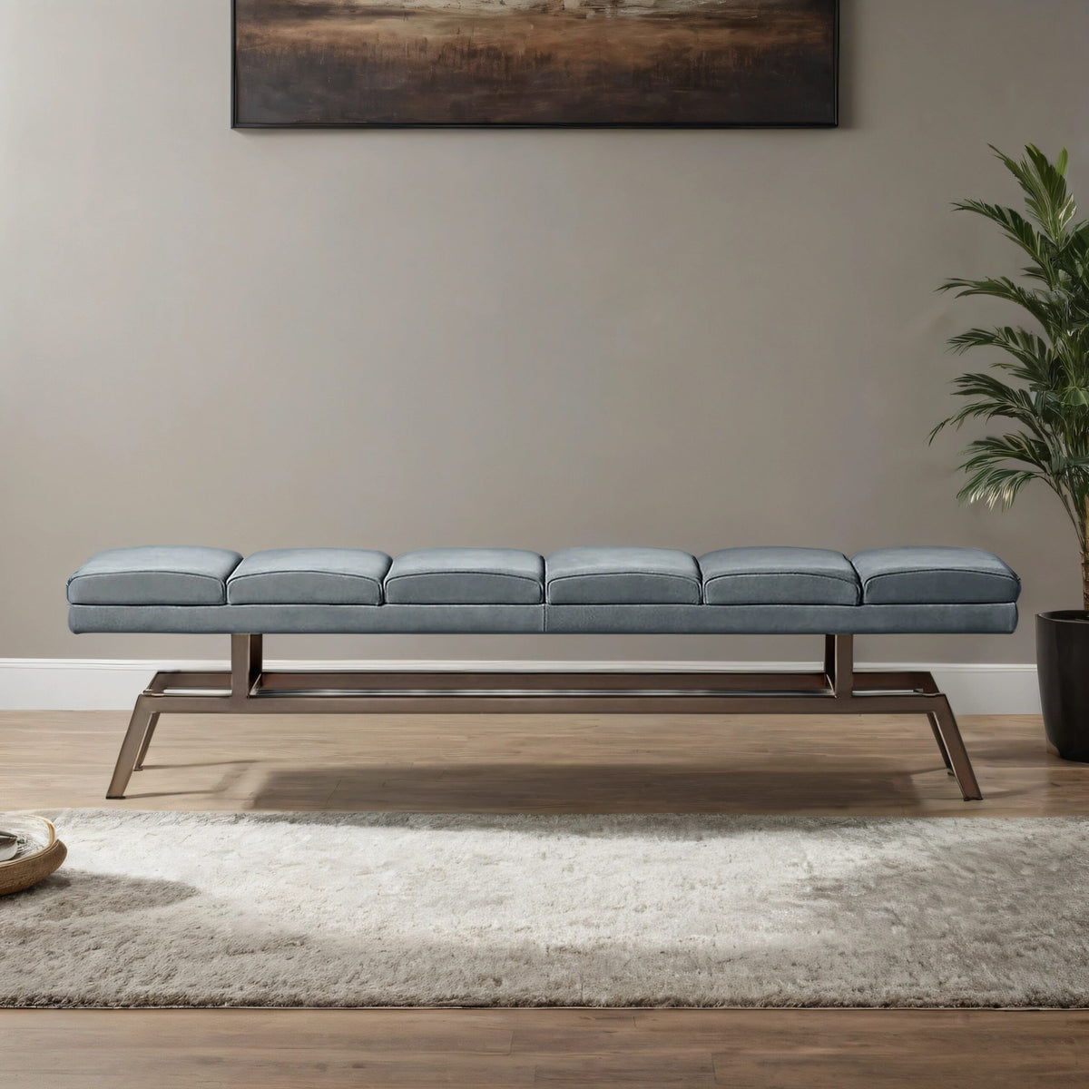 Socca Suede & Steel Bench