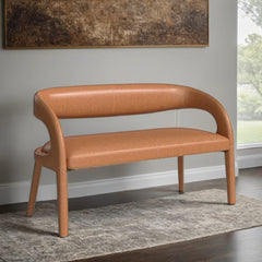 Huston Leather Upholstered Dining Bench