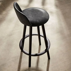 Modern Wooden Bar Chairs with Backs Fabric