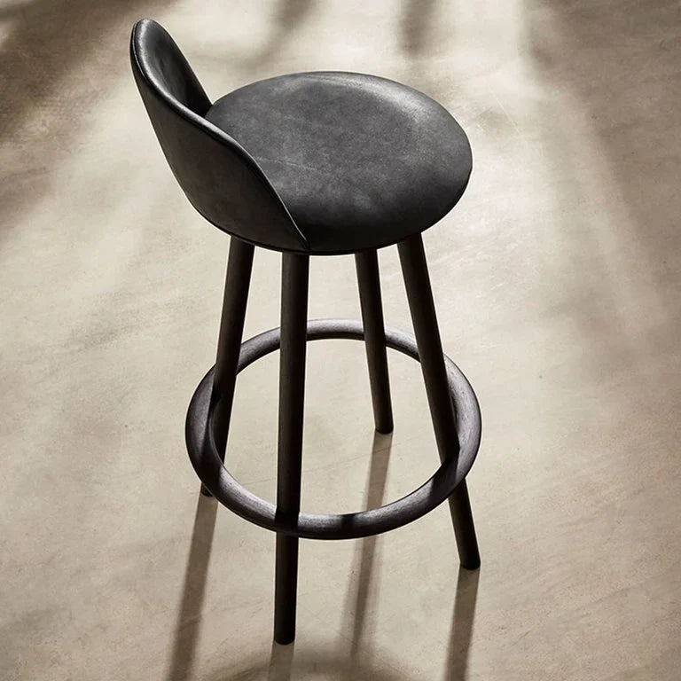 Modern Wooden Bar Chairs with Backs Fabric