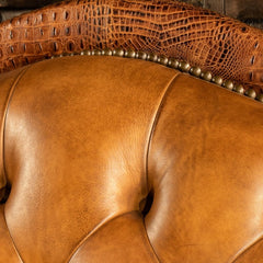Delhi Leather Sectional Sofa - Color: Honey