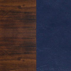 Modern Solid Wood Rocking Chair in Brown & Dark Blue Colour