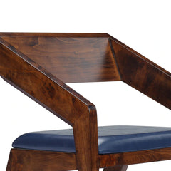 Modern Solid Wood Rocking Chair in Brown & Dark Blue Colour