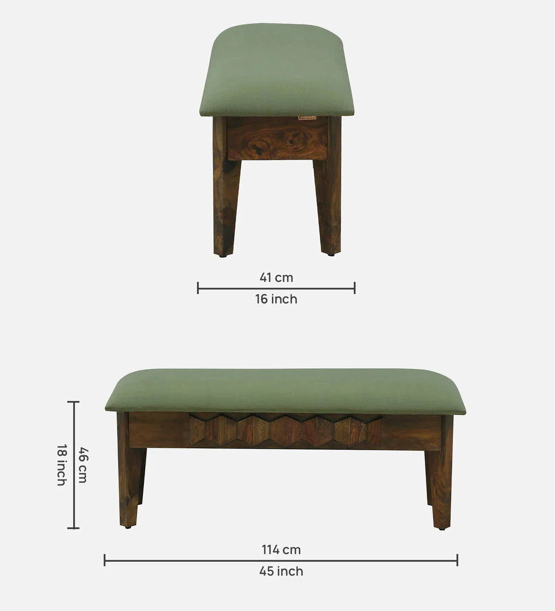 Sheesham Wood 2 Seater Bench In Provincial Teak Finish