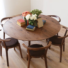 Viola Solid Teakwood Round Dining Table Set – 4 Seater, 6 Seater – All Sizes