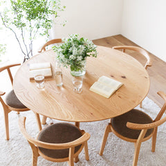 Viola Solid Teakwood Round Dining Table Set – 4 Seater, 6 Seater – All Sizes