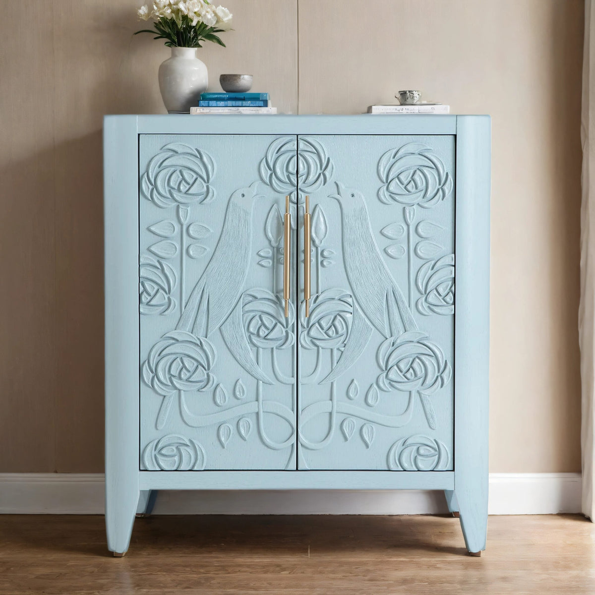 Dove Solid Oak Storage Cabinet