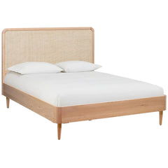 Vintage Solid Wood Rattan Bed - All Sizes