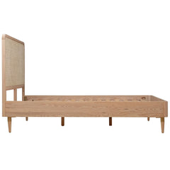 Vintage Solid Wood Rattan Bed - All Sizes