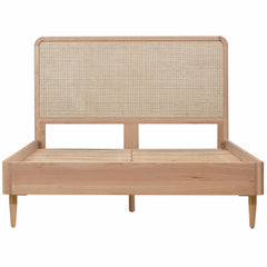 Vintage Solid Wood Rattan Bed - All Sizes