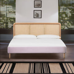 Premium Rattan Curved Arch Solid Wood Bed - All Sizes