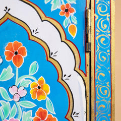 Floral Mango Wood Hand Painted Cabinet