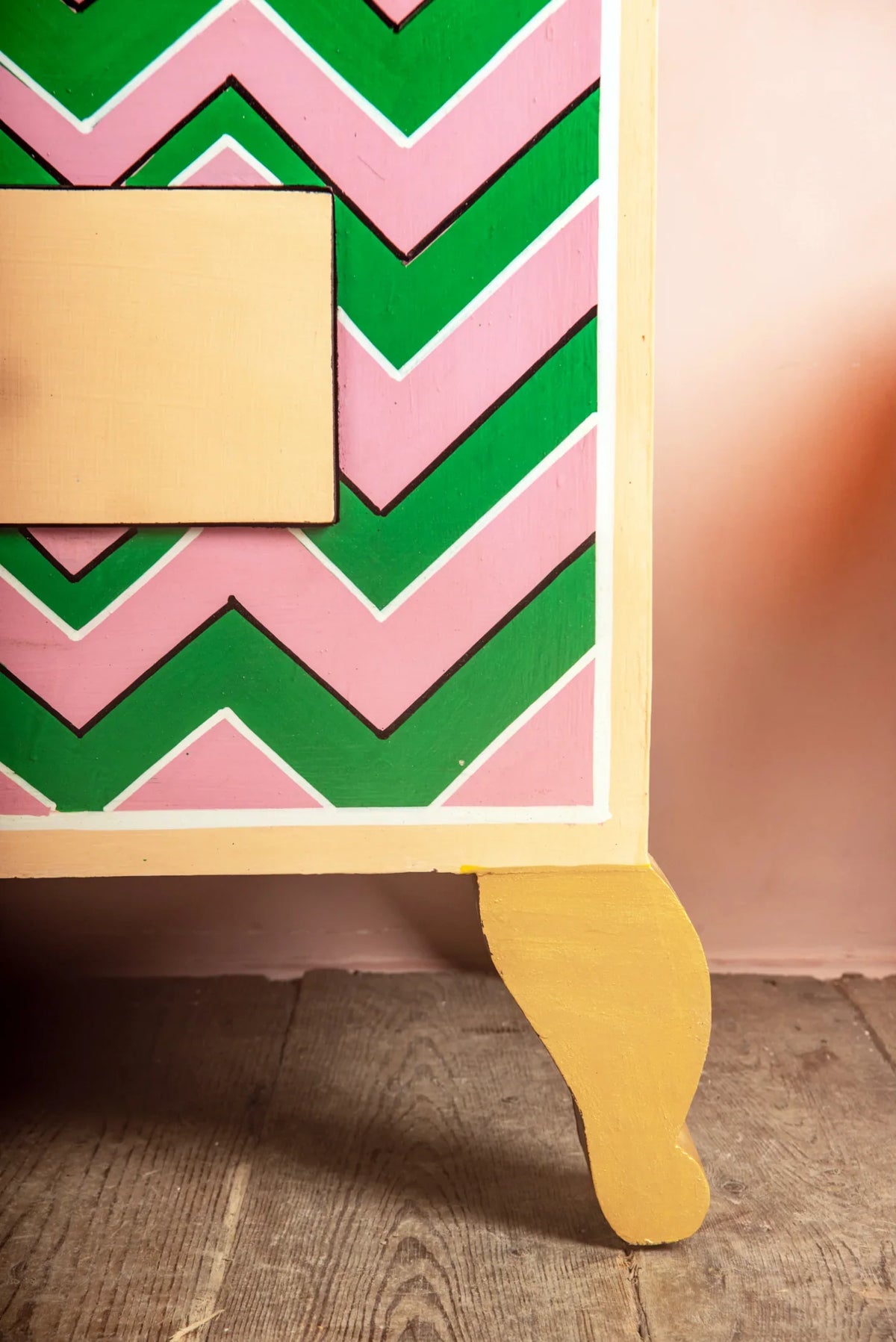 Jaipur Style Hand Painted Mango Wood Cabinet