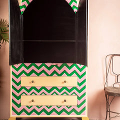 Jaipur Style Hand Painted Mango Wood Cabinet